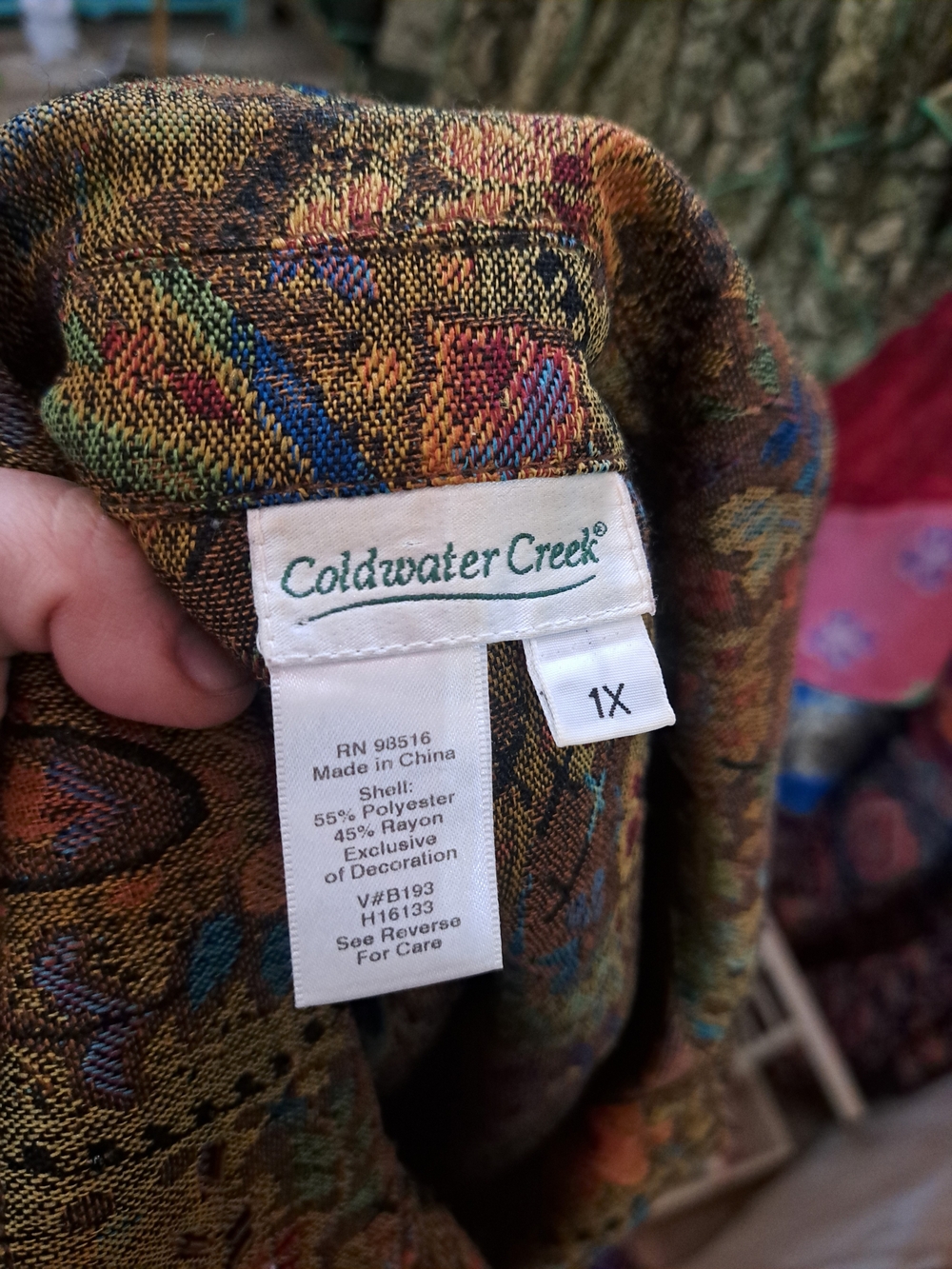 Tapestry Garden Beaded Paisley Jacket • Coldwater Creek 1X • Embellished Jacket - Picture 5 of 5